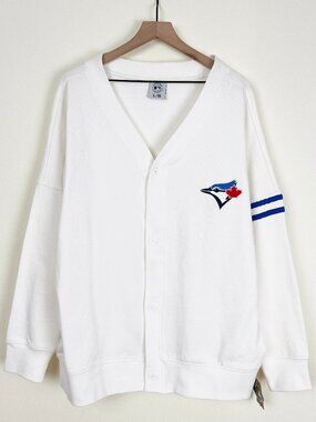New Toronto Blue Jays MLB Varsity Baseball Jacket Cardigan Oversized Relaxed Fit